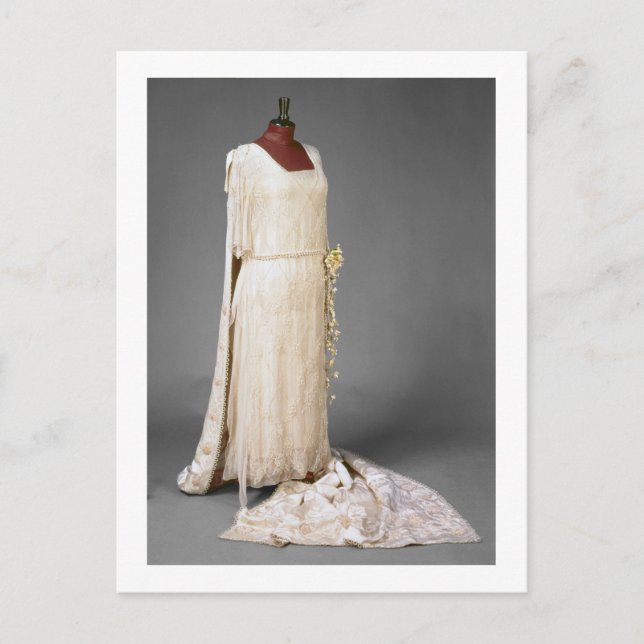Wedding dress worn by Mary, Princess Royal, 1922 Postcard (Front)