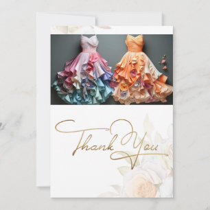 Wedding Dresses fashion style  Thank You Card