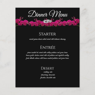 Wedding Drink and Dinner Menu- Fuchsia Orchids-