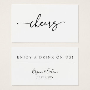 Wedding Drink Ticket Reception Bar Token Card B613