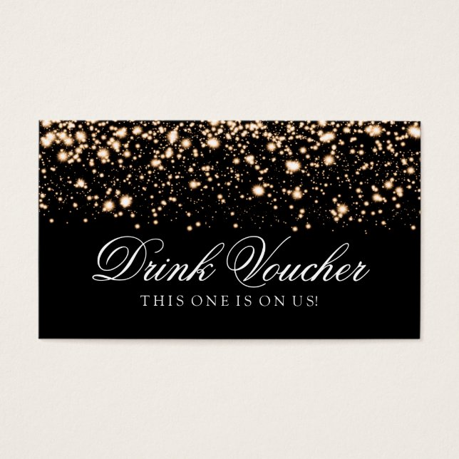 Wedding Drink Voucher Gold Midnight Glam (Front)