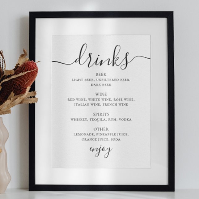 Wedding Drinks Sign | Modern Minimalist Bar (Creator Uploaded)