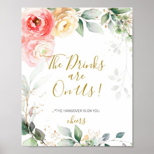 Wedding Drinks Sign, Modern Open Bar Wedding Sign