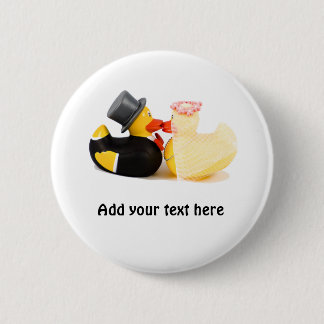 Wedding ducks 1 6 cm round badge