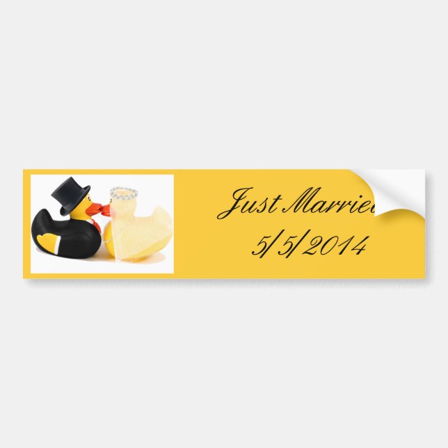 wedding ducks 2 - Just Married sticker (Front)