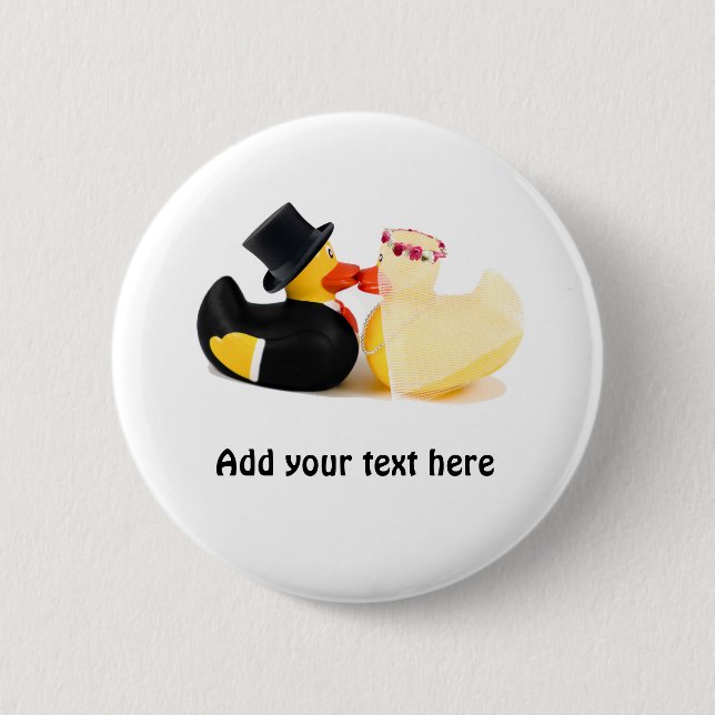 Wedding ducks 4 6 cm round badge (Front)