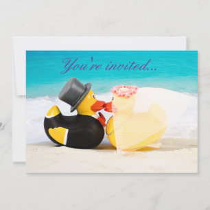 Wedding ducks beach wedding - Invitation