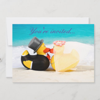 Wedding ducks beach wedding - Invitation