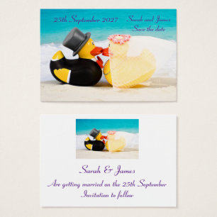 Wedding ducks beach wedding - Save the date