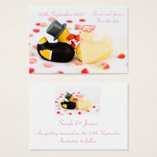 Wedding ducks rose petal confetti - Save the date
