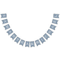 Wedding Dusty Blue Bride & Groom Names Simple