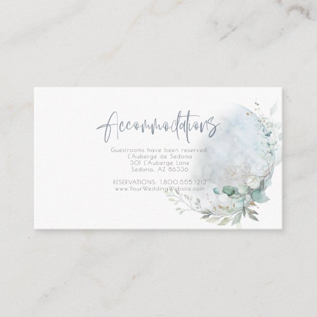 Wedding | Dusty Blue Over the Moon in Love Enclosure Card (Front)