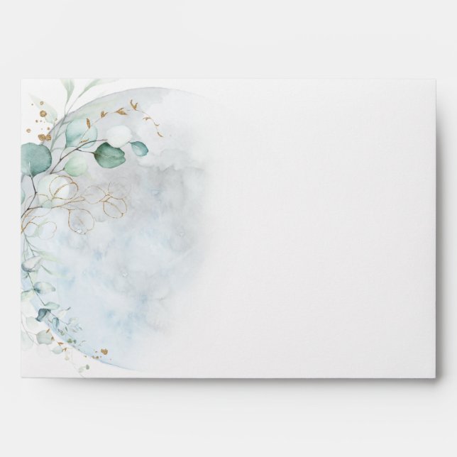 Wedding | Dusty Blue Over the Moon in Love Envelope (Front)