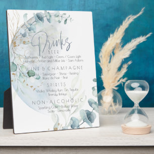 Wedding Dusty Blue Over the Moon in Love Plaque