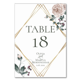 WEDDING |  Dusty Rose Blush Watercolor Floral Table Number