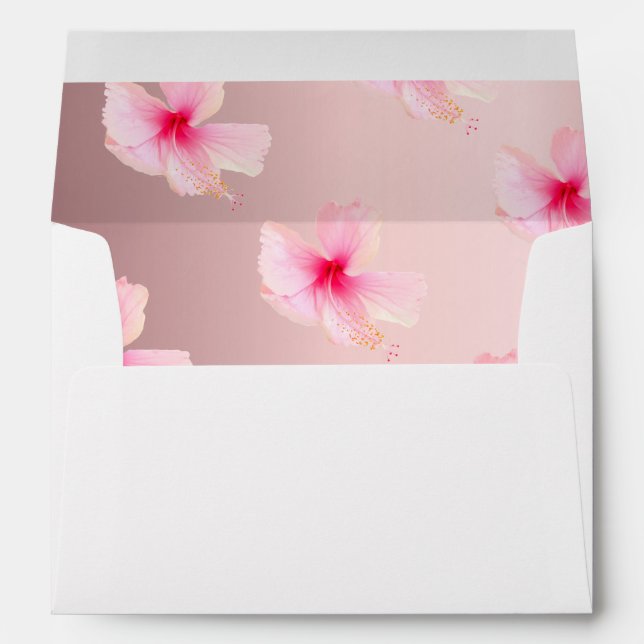 Wedding dusty rose metallic pink florals envelope (Back (Bottom))