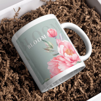 Wedding & Eid | Pink Peony & Sage Green Jumbo Mug