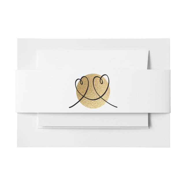 Wedding Elegant Black and Gold Invitation Belly Band (Front Example)