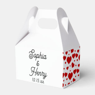 Wedding Elegant Black Script Typography Heart Favour Box