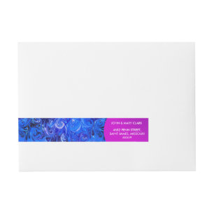 Wedding elegant blue vintage chic pattern wraparound address label