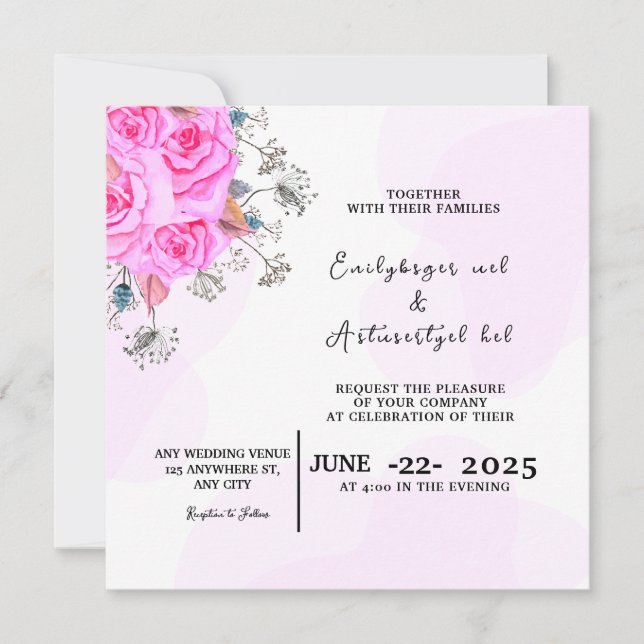 Wedding Elegant Card Invitation Card Design (Front)