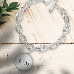 Wedding Elegant Chic Modern Monogram Foliage Bracelet<br><div class="desc">Composed of simple straight lined frames with classic cursive script and serif typography. These elements are simple,  timeless,  and classic.. 

This is designed by White Paper Birch Co. exclusive for Zazzle.

Available here:
http://www.zazzle.com/store/whitepaperbirch</div>