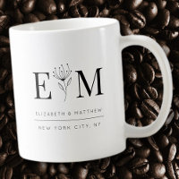 Wedding Elegant Chic Modern Monogram Foliage