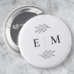 Wedding Elegant Chic Modern Simple Chic Monogram 6 Cm Round Badge<br><div class="desc">Composed of simple straight lined frames with classic cursive script and serif typography. These elements are simple,  timeless,  and classic.. 

This is designed by White Paper Birch Co. exclusive for Zazzle.

Available here:
http://www.zazzle.com/store/whitepaperbirch</div>