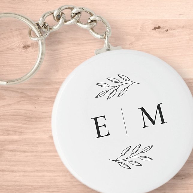 Wedding Elegant Chic Modern Simple Chic Monogram Key Ring (Creator Uploaded)