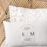 Wedding Elegant Chic Modern Simple Chic Monogram Lumbar Cushion<br><div class="desc">Composed of simple straight lined frames with classic cursive script and serif typography. These elements are simple,  timeless,  and classic.. 

This is designed by White Paper Birch Co. exclusive for Zazzle.

Available here:
http://www.zazzle.com/store/whitepaperbirch</div>