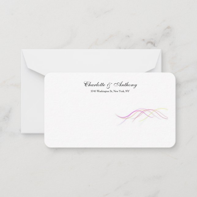 Wedding Elegant Creative Abstract Curves White Card (Front)