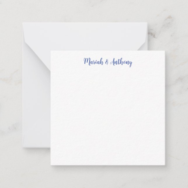 Wedding Elegant Creative Classical Blue White Card (Front)