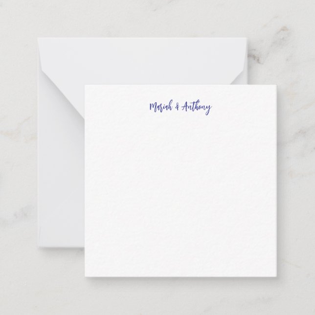 Wedding Elegant Creative Classical Blue White Card (Front)