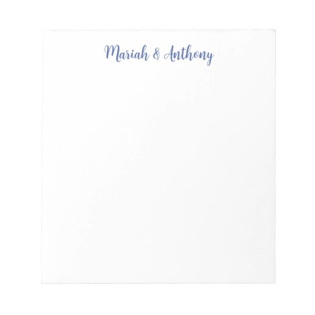 Wedding Elegant Creative Classical Blue White Notepad (Front)
