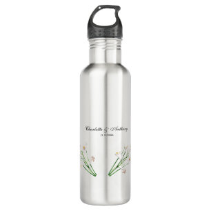 Wedding Elegant Creative Floral White Chic 710 Ml Water Bottle