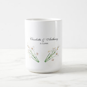 Wedding Elegant Creative Floral White Chic Coffee Mug