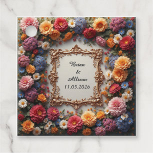 Wedding Elegant Floral Frame Design Favour Tags