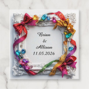 Wedding Elegant Floral Frame Design Favour Tags