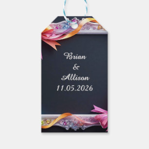 Wedding Elegant Floral Frame Design Gift Tags