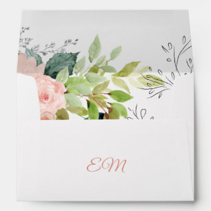 Wedding elegant floral rustic chic greenery envelope
