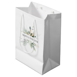 Wedding Elegant Greenery Happily Ever After Medium Gift Bag