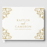 Wedding Elegant Luxury Vintage Victorian Gold Guest Book<br><div class="desc">Elegant Vintage Gold Wedding Guestbook (perfect for Christmas weddings too): Coordinate your wedding with this beautiful,  elegant vintage guest book in our Nadine - Gold design (vintage corners). You can change the colour of the design on this one to anything you like!</div>