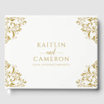 Wedding Elegant Luxury Vintage Victorian Gold Guest Book<br><div class="desc">Elegant Vintage Gold Wedding Guestbook (perfect for Christmas weddings too): Coordinate your wedding with this beautiful,  elegant vintage guest book in our Nadine - Gold design (vintage corners). You can change the colour of the design on this one to anything you like!</div>