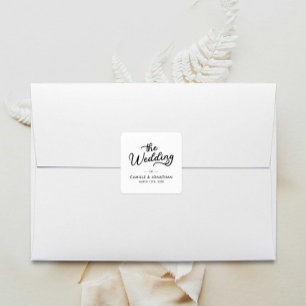 Wedding Elegant Minimal Square Sticker