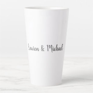 Wedding Elegant Minimalist Calligraphy Black White Latte Mug