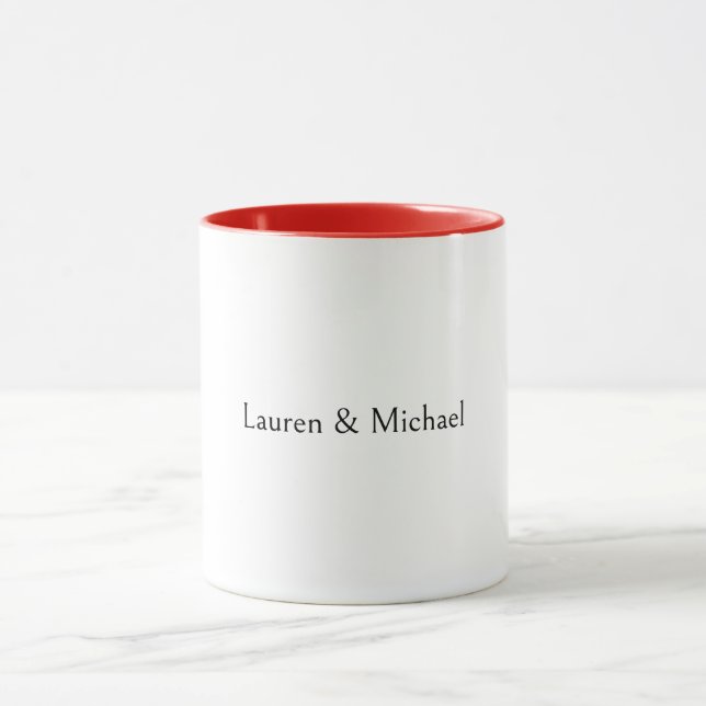 Wedding Elegant Minimalist Calligraphy Black White Mug (Center)
