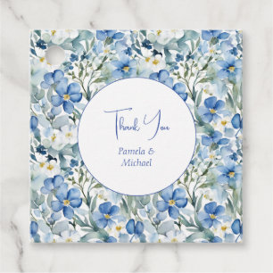 Wedding Elegant Minimalist Classic Blue Thank You Favour Tags