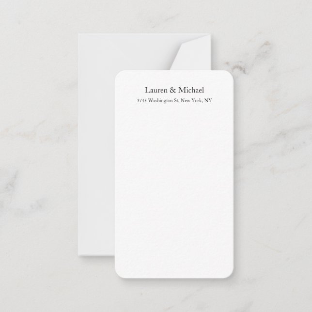 Wedding Elegant Minimalist Classical Black White Card (Front)