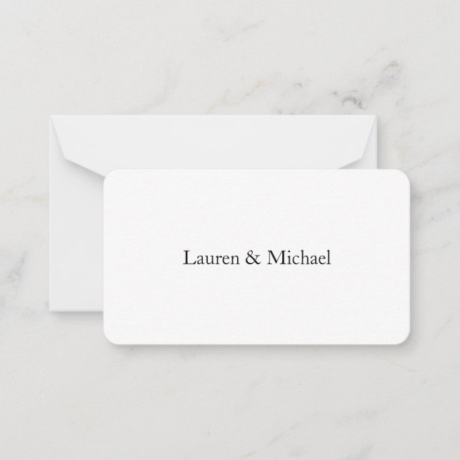 Wedding Elegant Minimalist Classical Black White Card (Front)