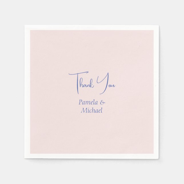 Wedding Elegant Minimalist Classical Thank You Napkin (Front)